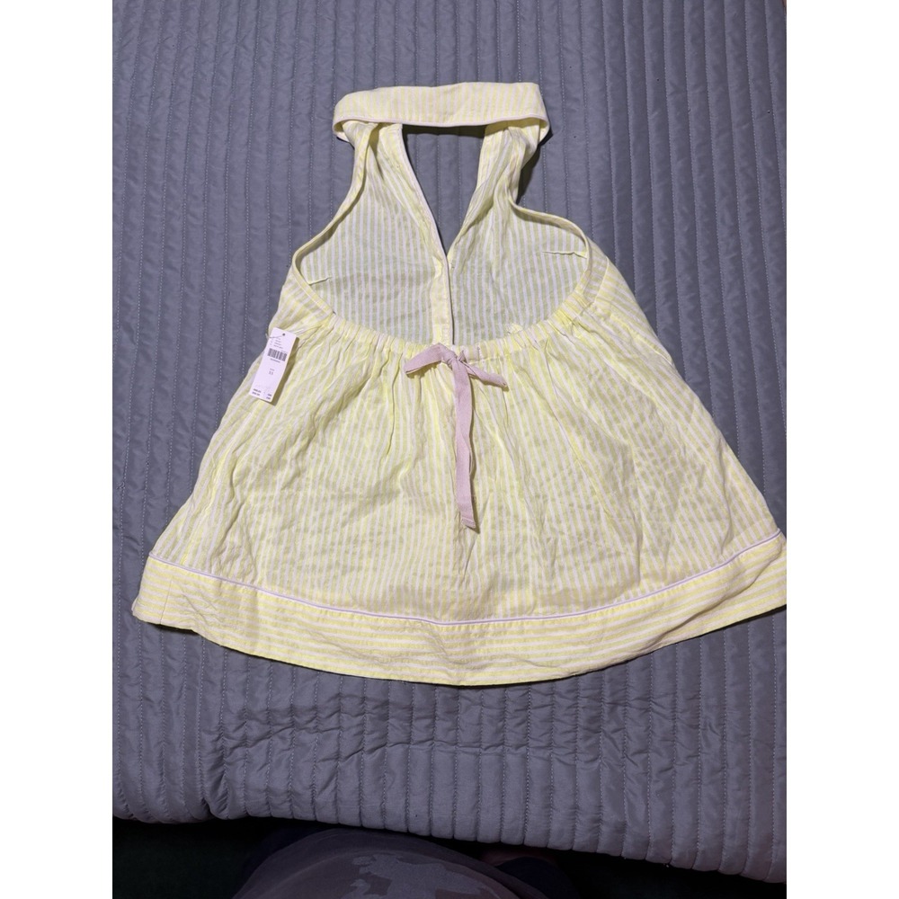 Maeve Anthropologie NWT Yellow & White Striped Button Halter Top Backless XS - Picture 8 of 14
